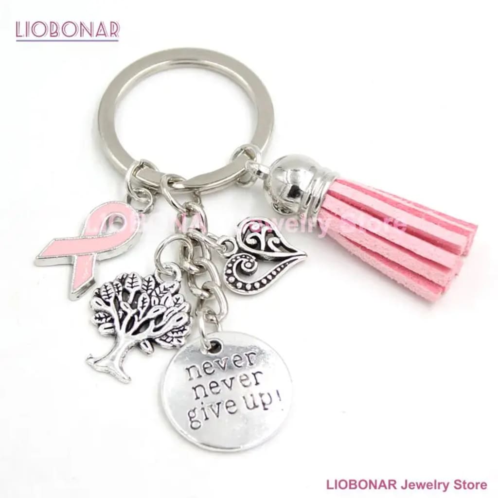 Pink Breast Cancer Keychain Charm
